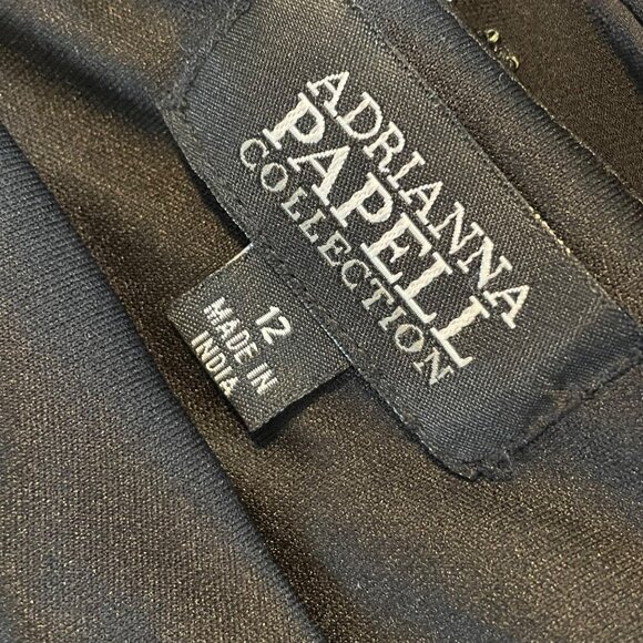 Adrianna Papell Black Beaded Halter Dress Size 12 Tags attached - Picture 6 of 15